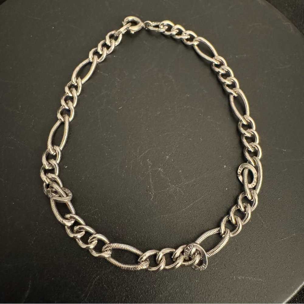 Vintage Beaucraft Sterling Silver Charm Link Bracelet 6.75”